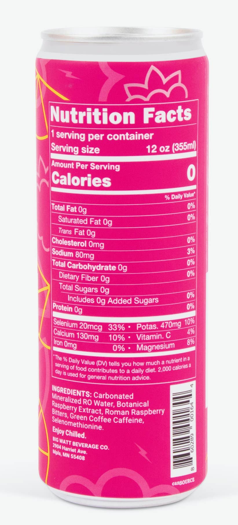 Sparkling Water - Raspberry Lemon Caffeinated