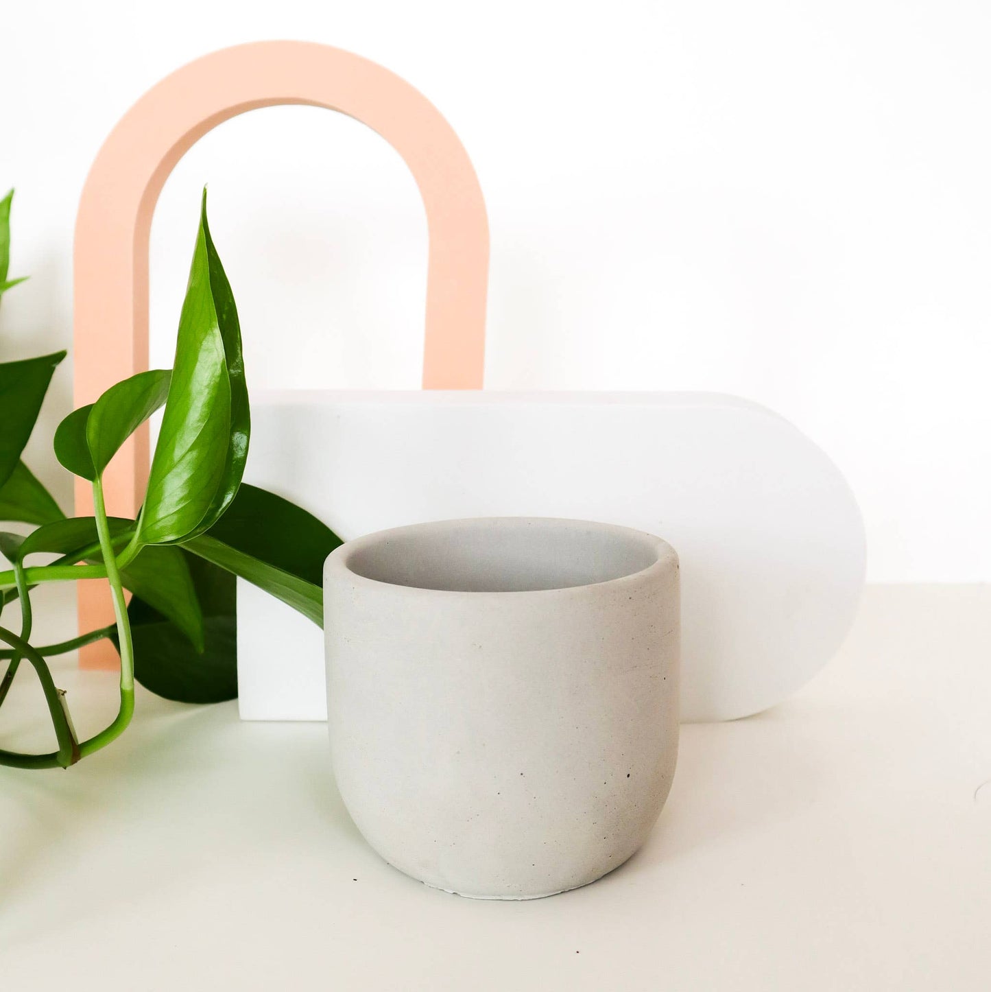 Concrete Planter - 4" | Plant Pot With Drainage Hole
