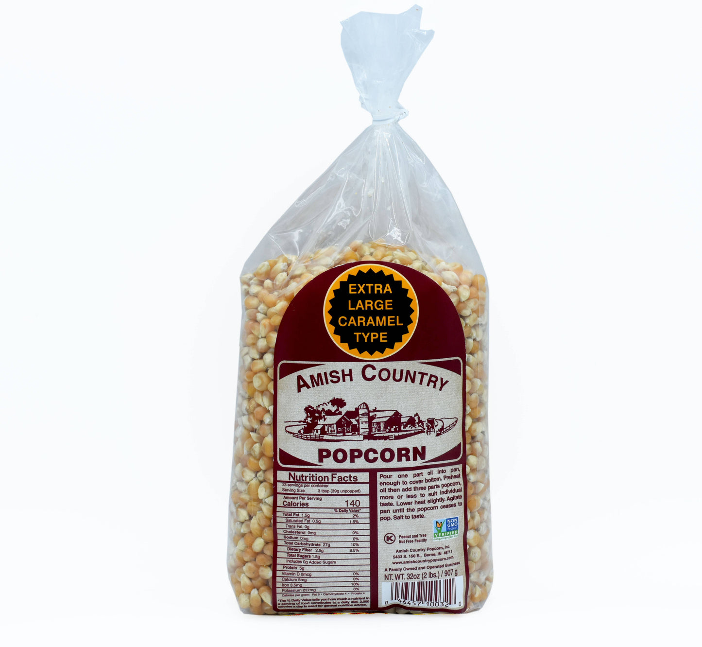 2lb Bag of Extra Large Caramel Type Popcorn