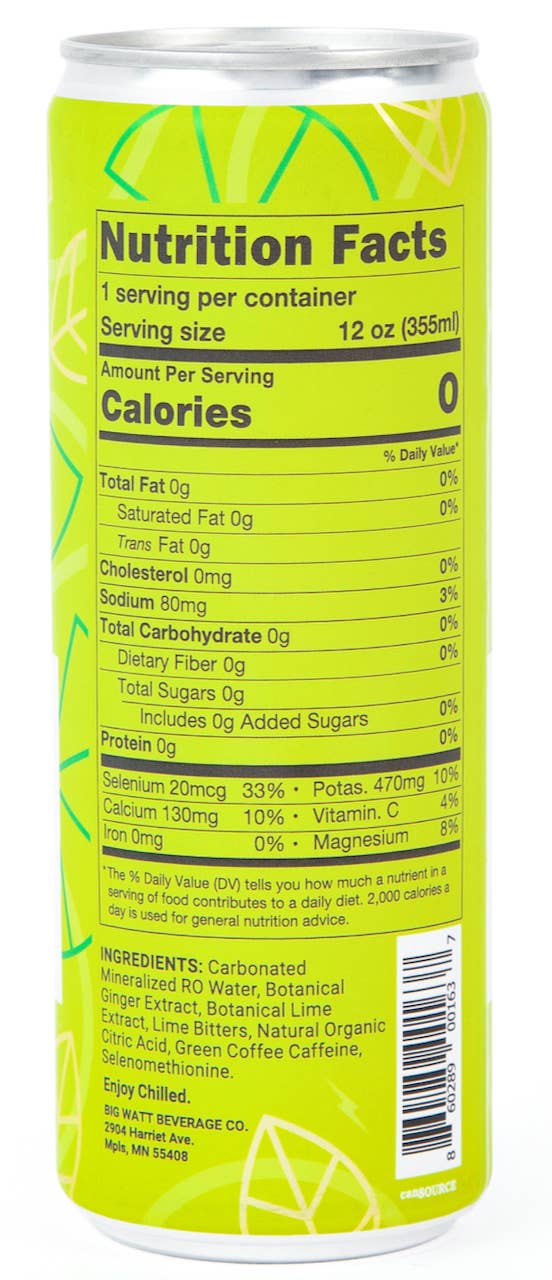 Sparkling Water - Ginger Lime Caffeinated