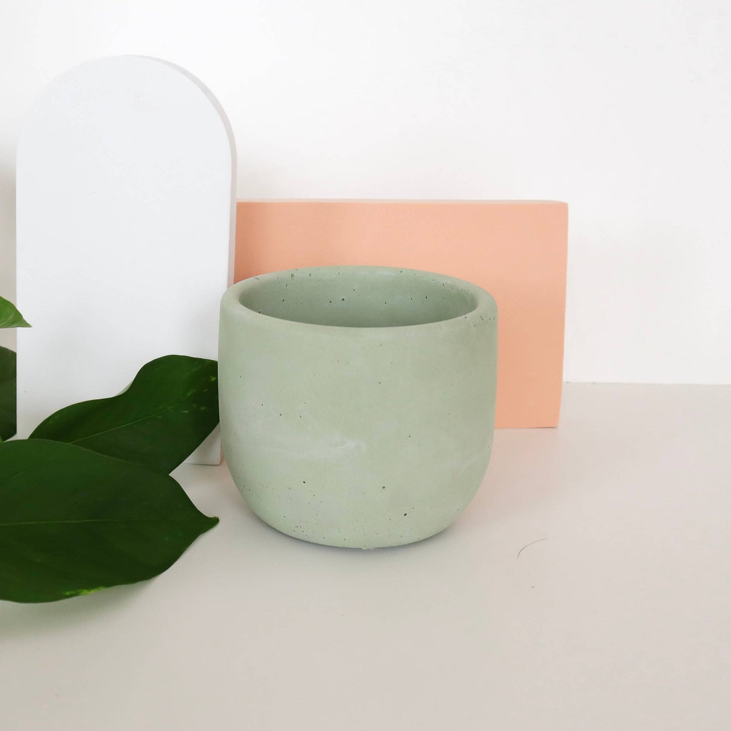 Concrete Planter - 4" | Plant Pot With Drainage Hole