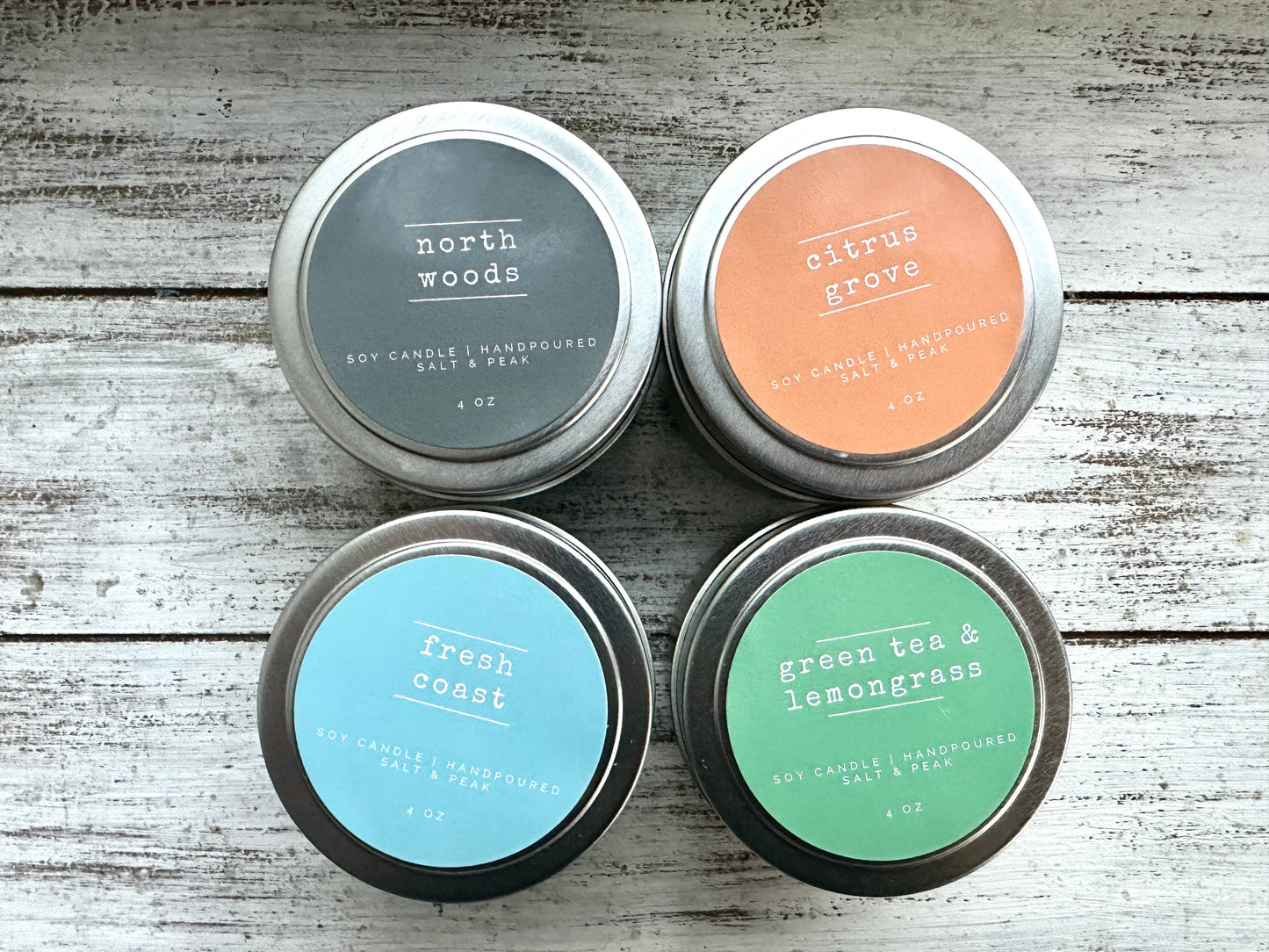 Soy Candle, 4 oz Travel Tin, Travel Candle