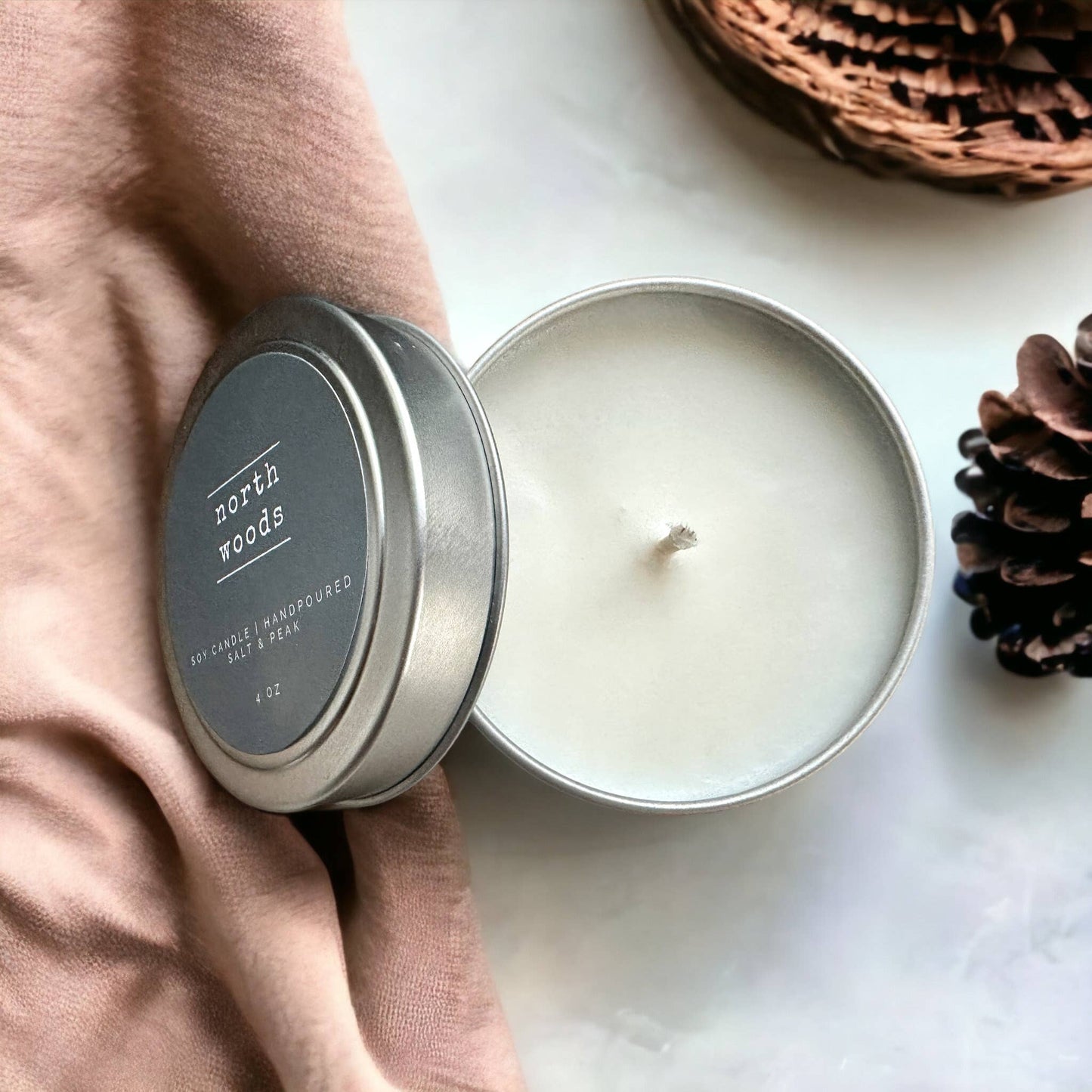 Soy Candle, 4 oz Travel Tin, Travel Candle