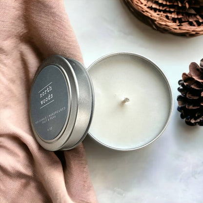 Soy Candle, 4 oz Travel Tin, Travel Candle