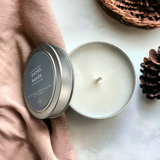 Soy Candle, 4 oz Travel Tin, Travel Candle