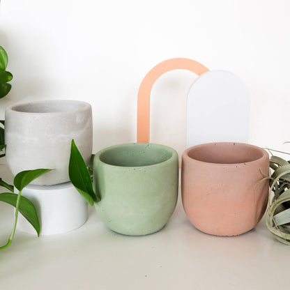 Concrete Planter - 4" | Plant Pot With Drainage Hole