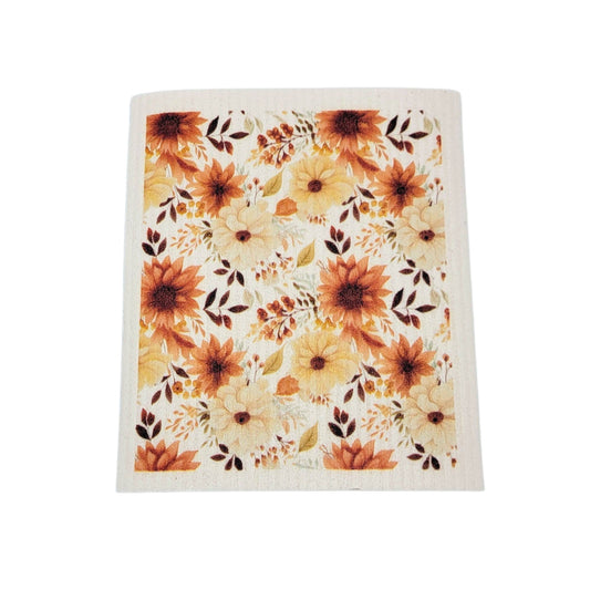 Fall Harvest Mums Swedish Dishcloths - Driftless Studios