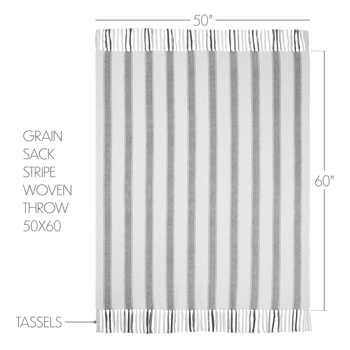 Neutral Farmhouse Stripe Throw Blanket 50x60