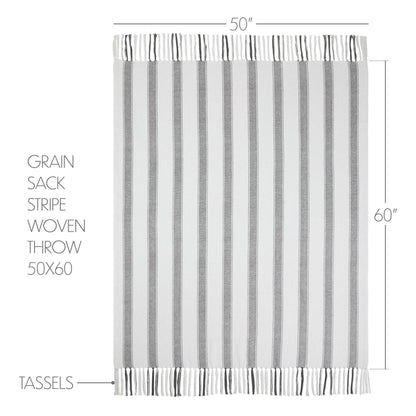 Neutral Farmhouse Stripe Throw Blanket 50x60