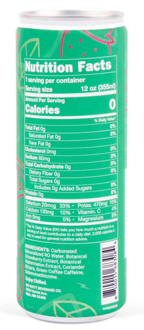 Sparkling Water - Strawberry Watermelon Caffeinated