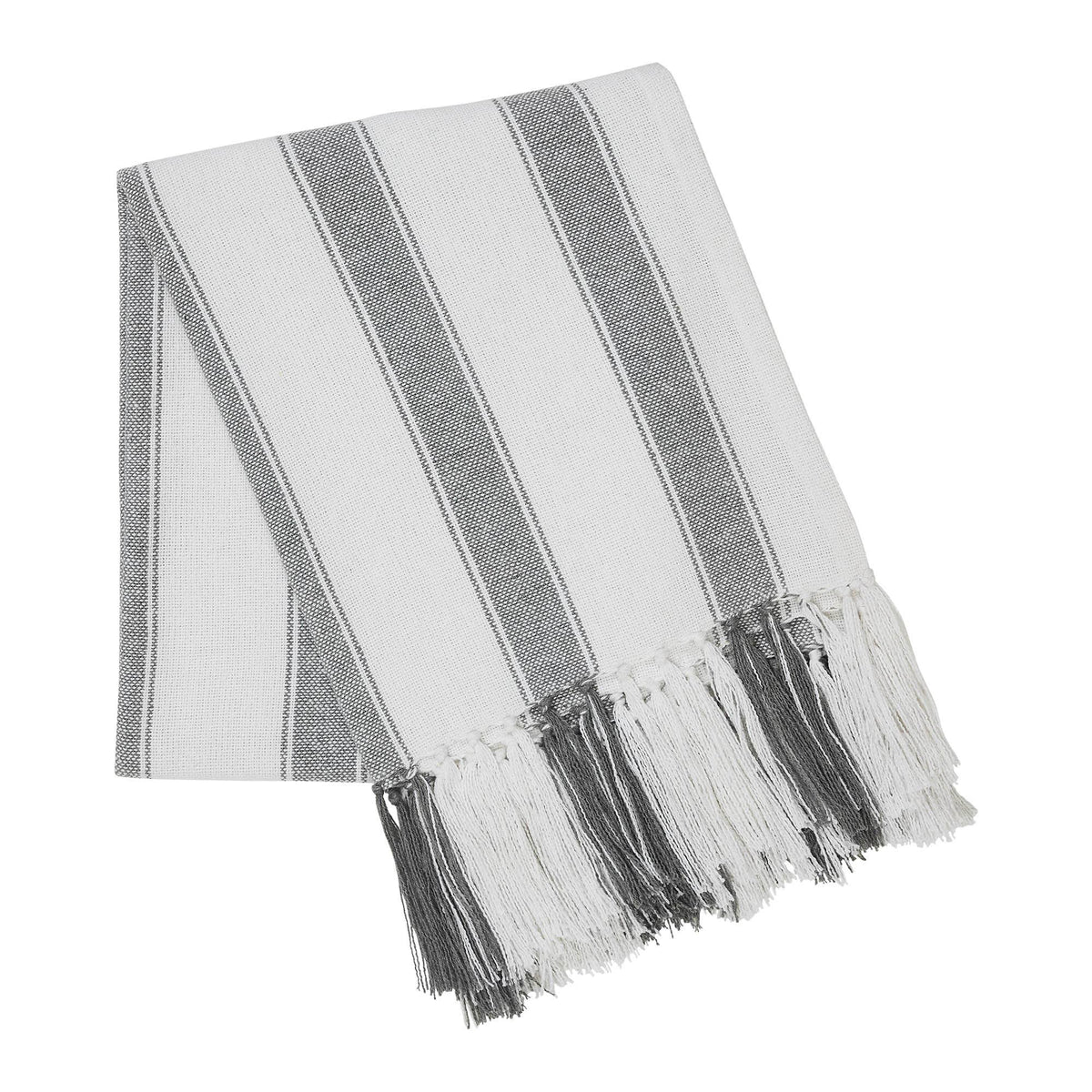 Neutral Farmhouse Stripe Throw Blanket 50x60