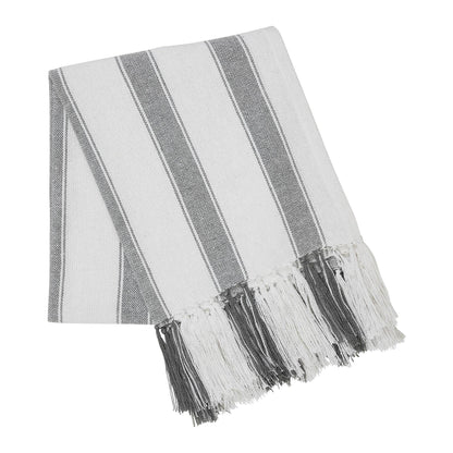 Neutral Farmhouse Stripe Throw Blanket 50x60