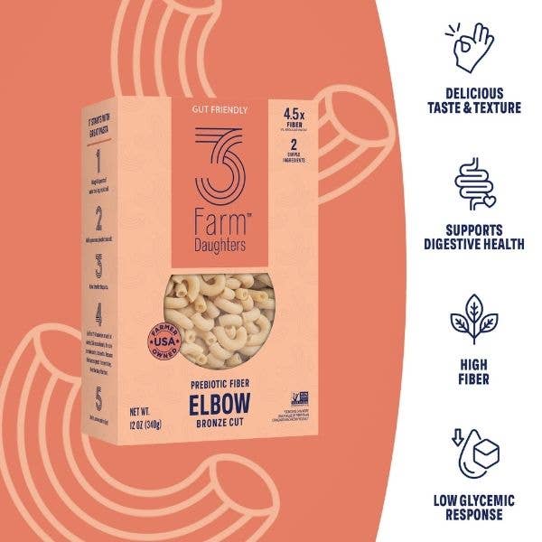 High Fiber Elbows  - Gut Friendly, Low GI, USA Grown Pasta