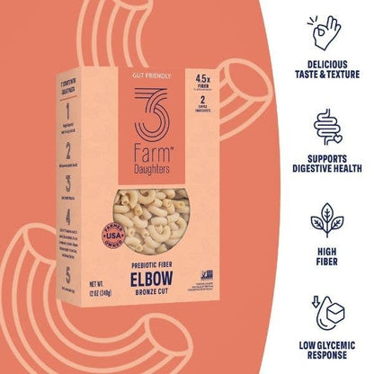 High Fiber Elbows  - Gut Friendly, Low GI, USA Grown Pasta